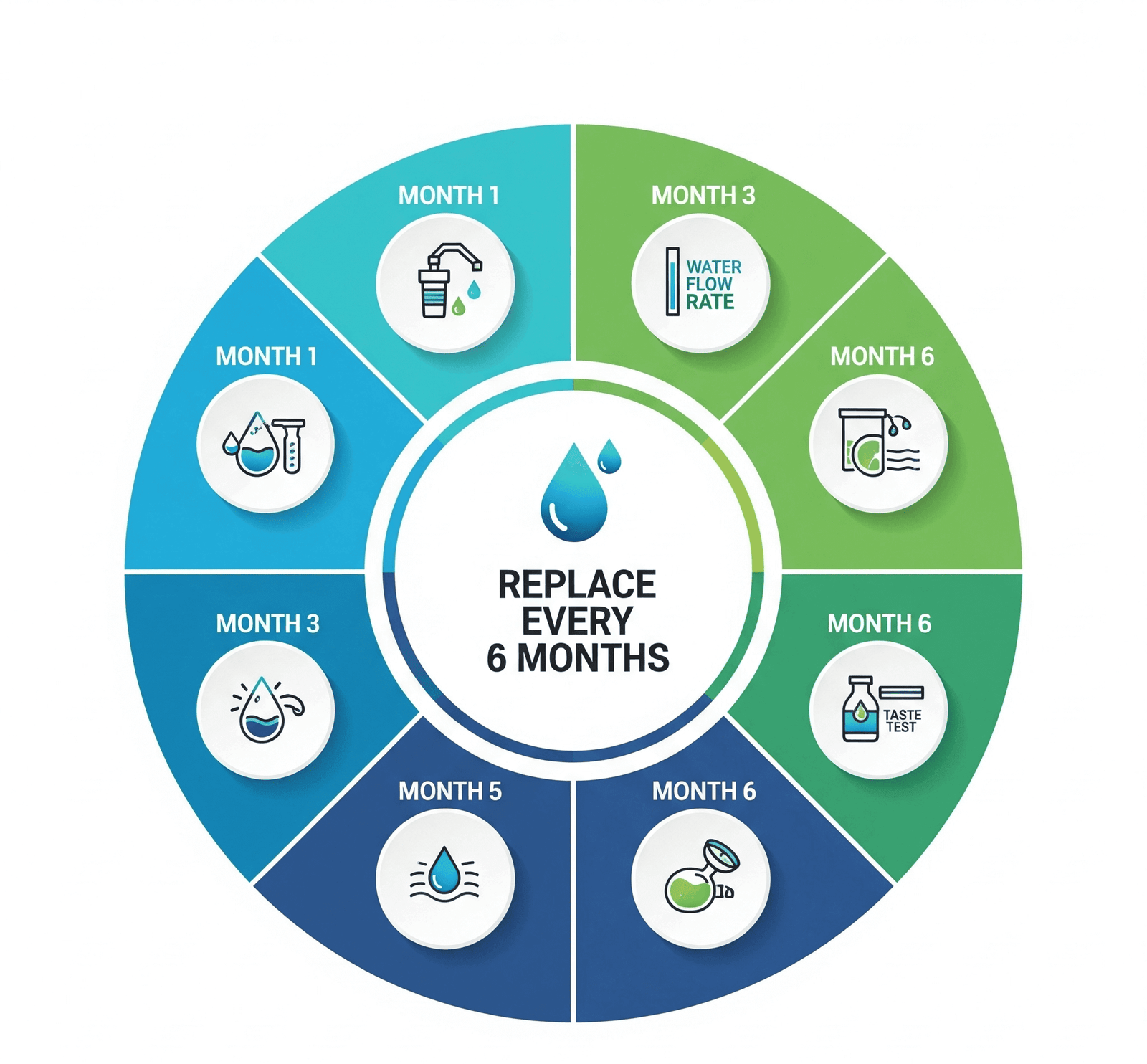 Repacement of water filter after 6 month