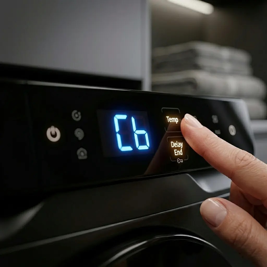 Entering calibration mode on a Samsung washer to reset weight sensors.