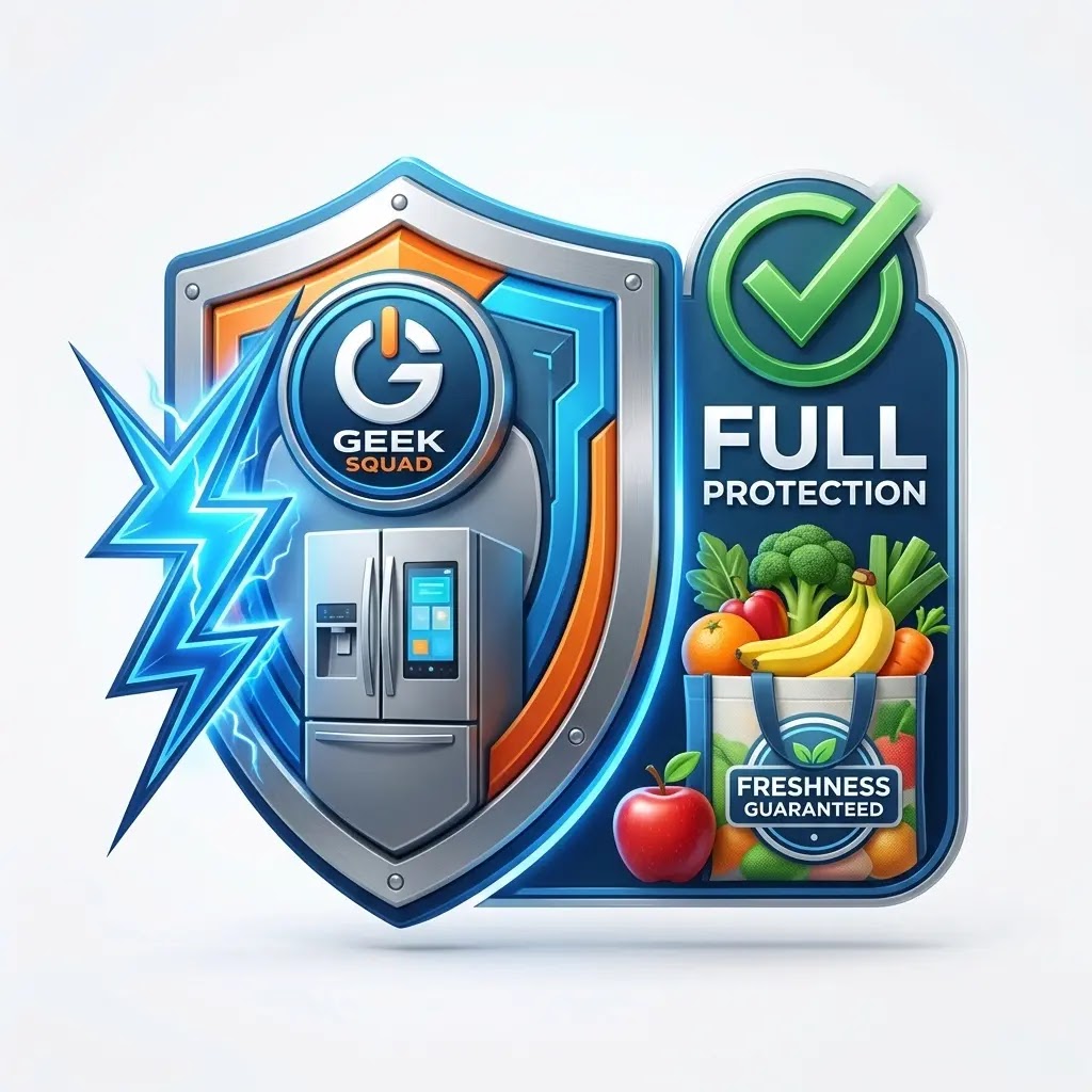 Geek Squad Protection Plan coverage for power surges and food spoilage.