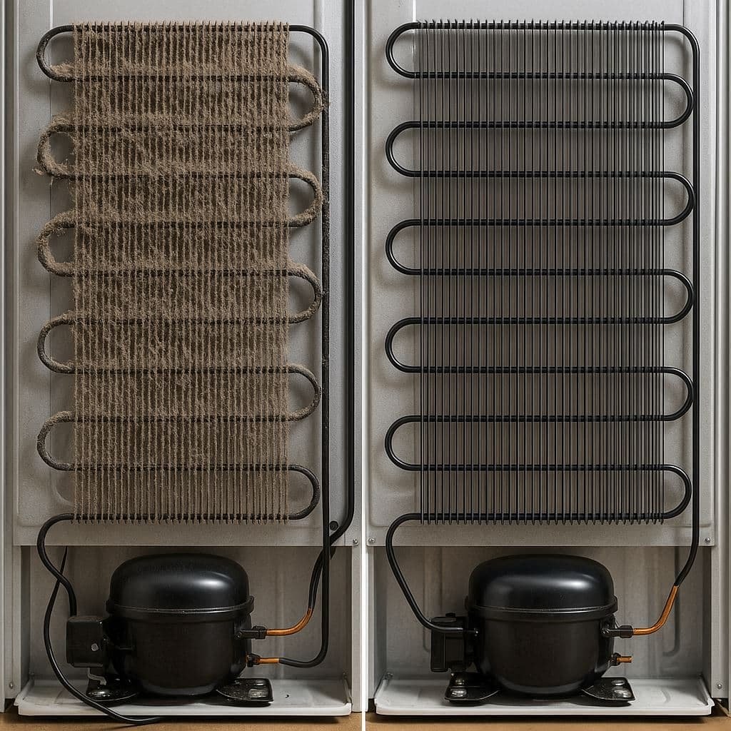 Comparison of dirty vs clean Bosch condenser coils