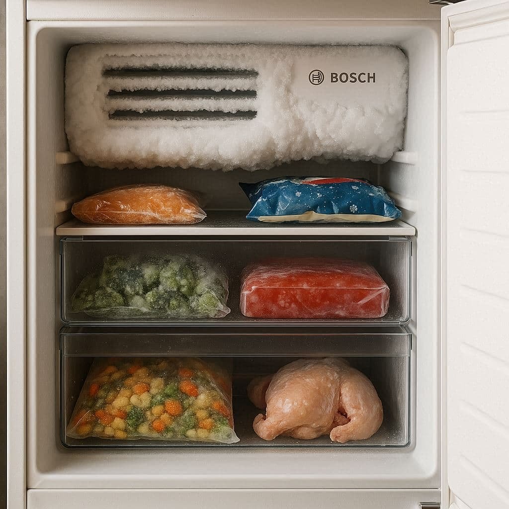 Ice build-up inside Bosch freezer compartment
