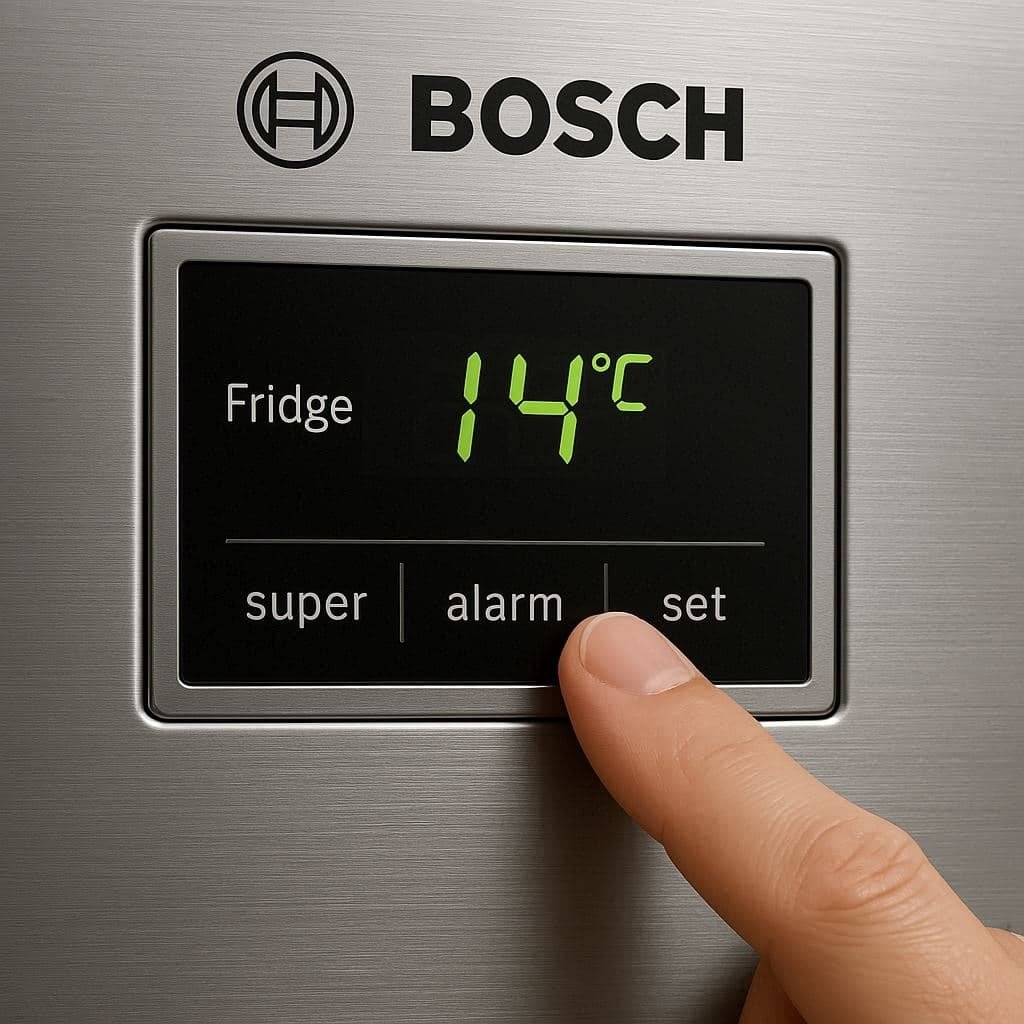 Bosch fridge temperature setting display panel