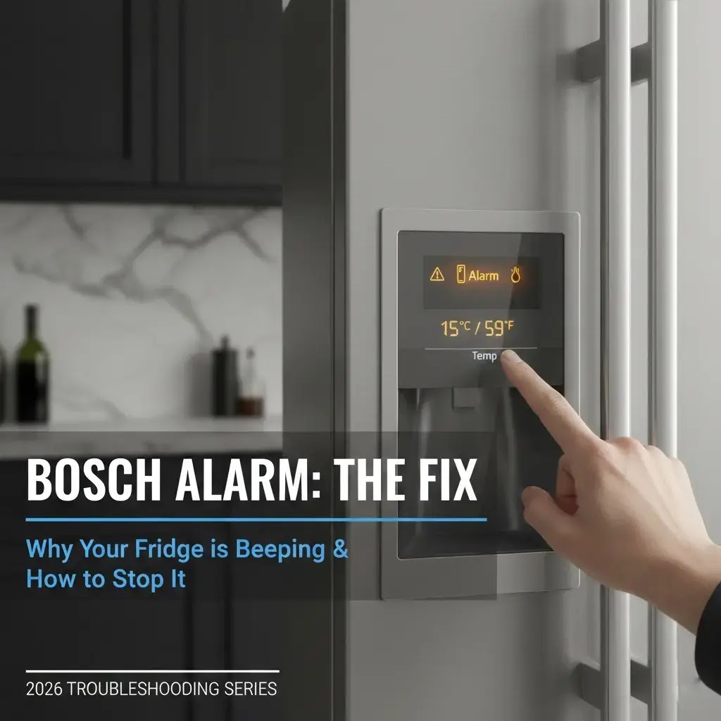 A close-up of a Bosch refrigerator