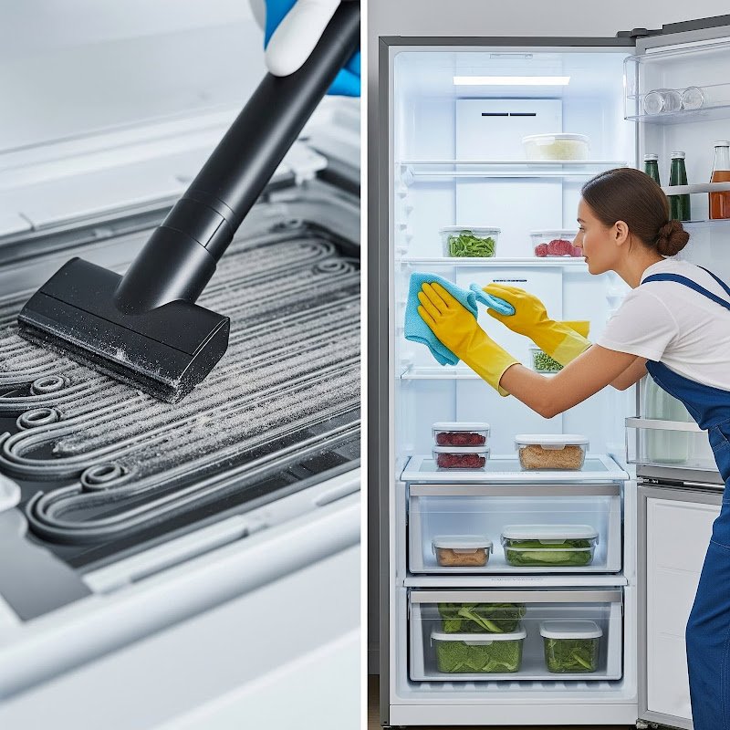 Clean refrigerator coils and interior for better efficiency
