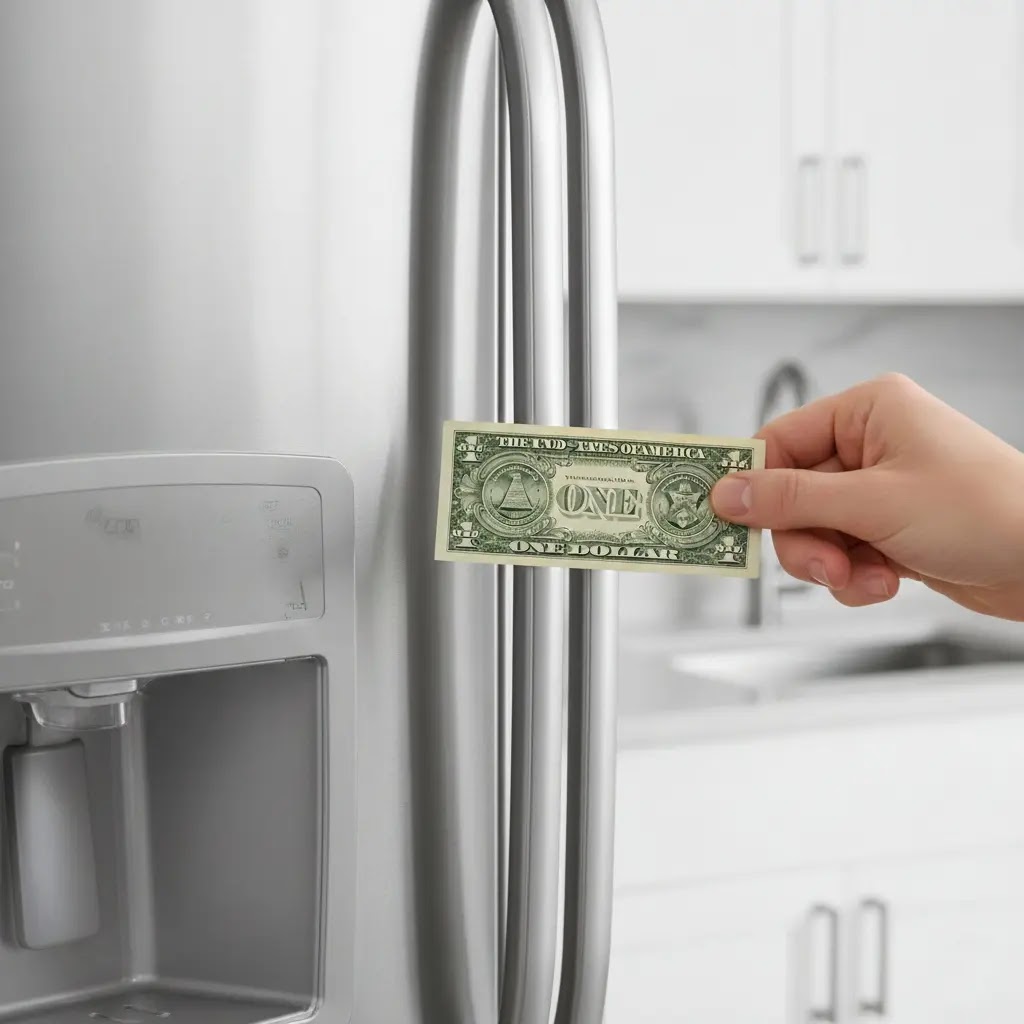 How to perform the dollar bill test to check refrigerator seal suction.