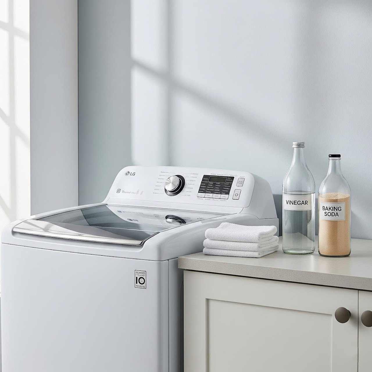 LG washer cleaning with vinegar and baking soda