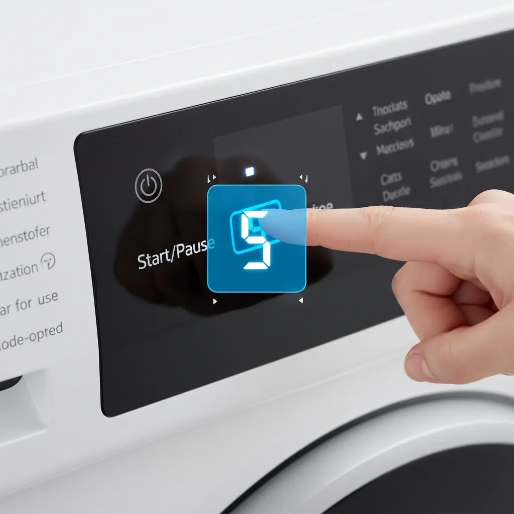 How to perform a hard reset on an LG washing machine by holding the start button.