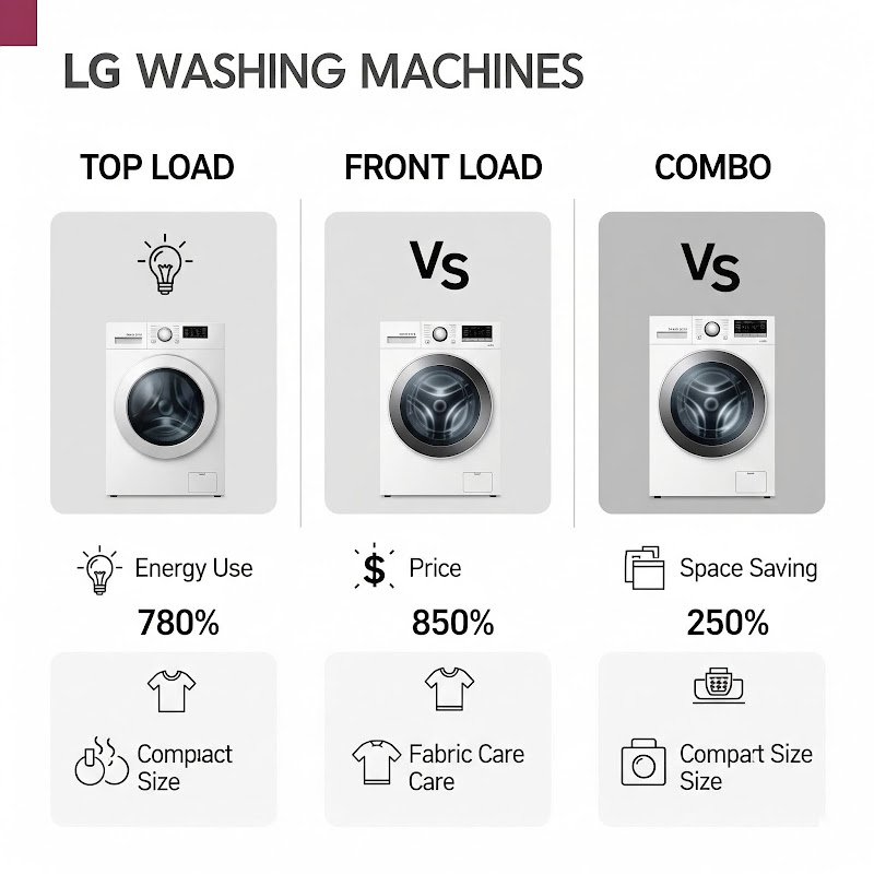 LG Washing Machine Model Comparison Chart – Features and Specs 2025