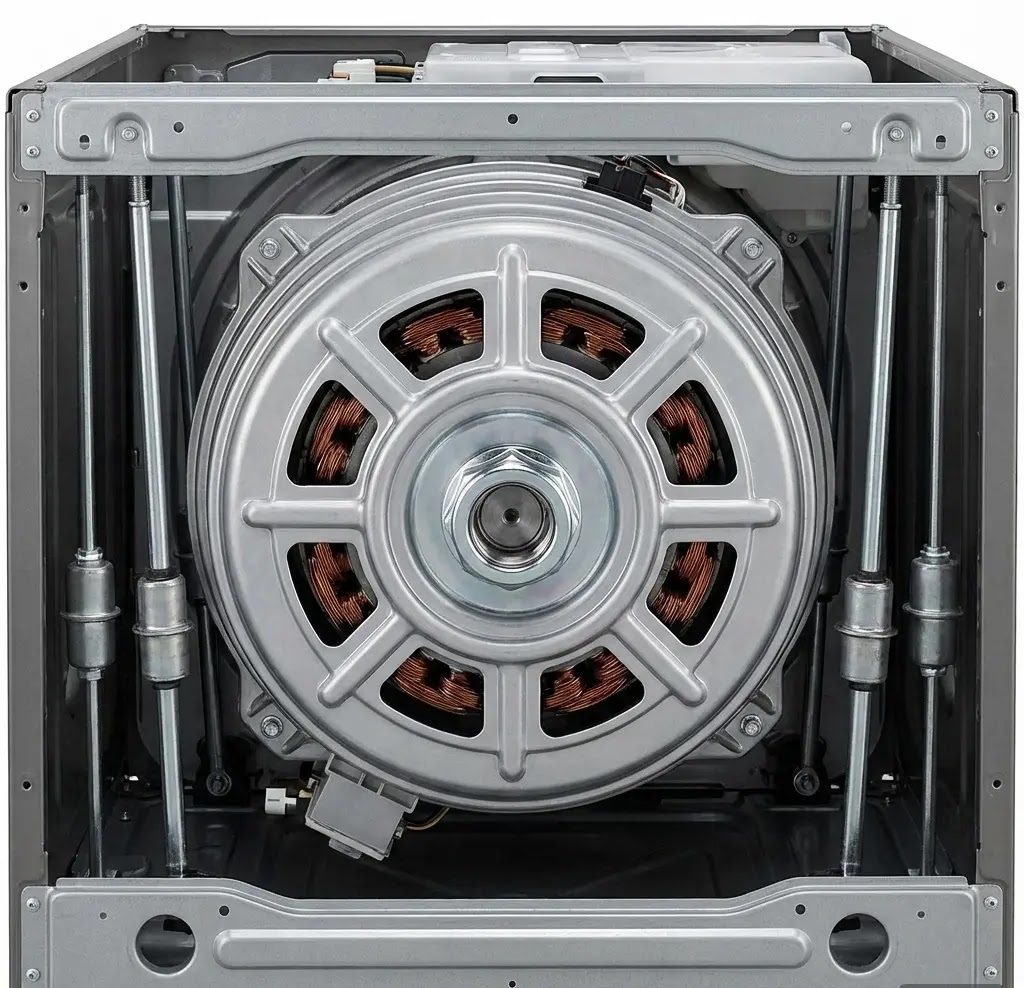 LG washing machine hall sensor near direct drive motor causing UE error
