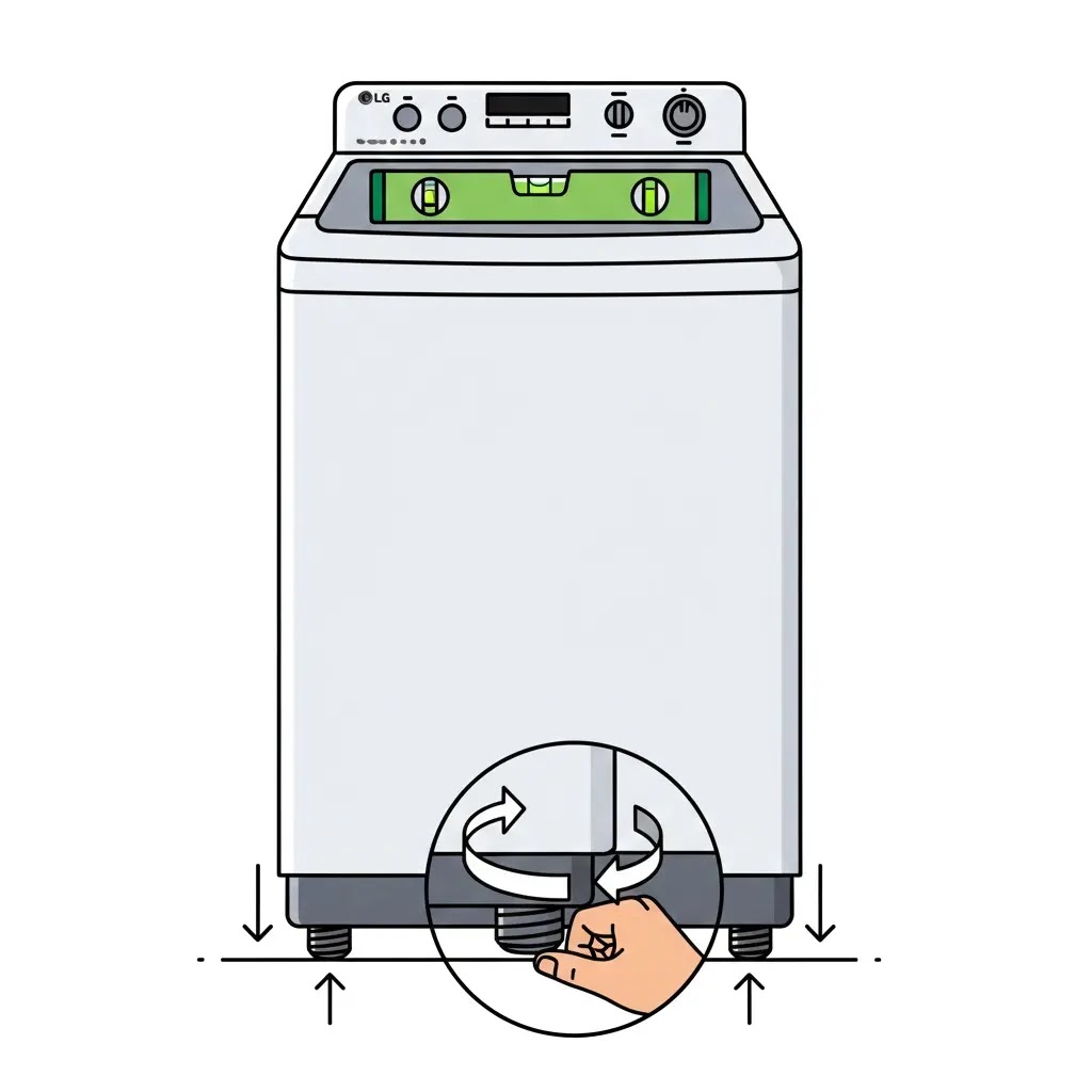 Leveling LG washing machine to fix unbalanced load and UE error