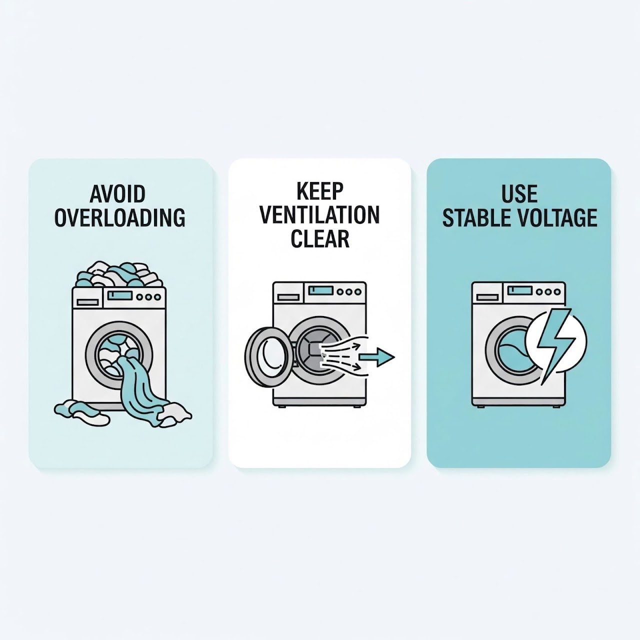 Prevent LG washer control panel overheating tips