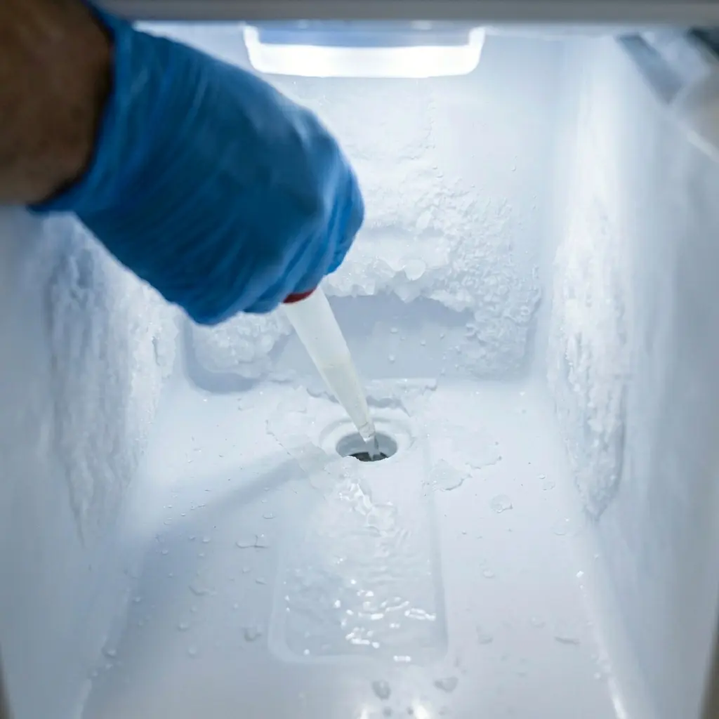 Samsung Refrigerator is leaking water, Clearing a clogged defrost drain 
