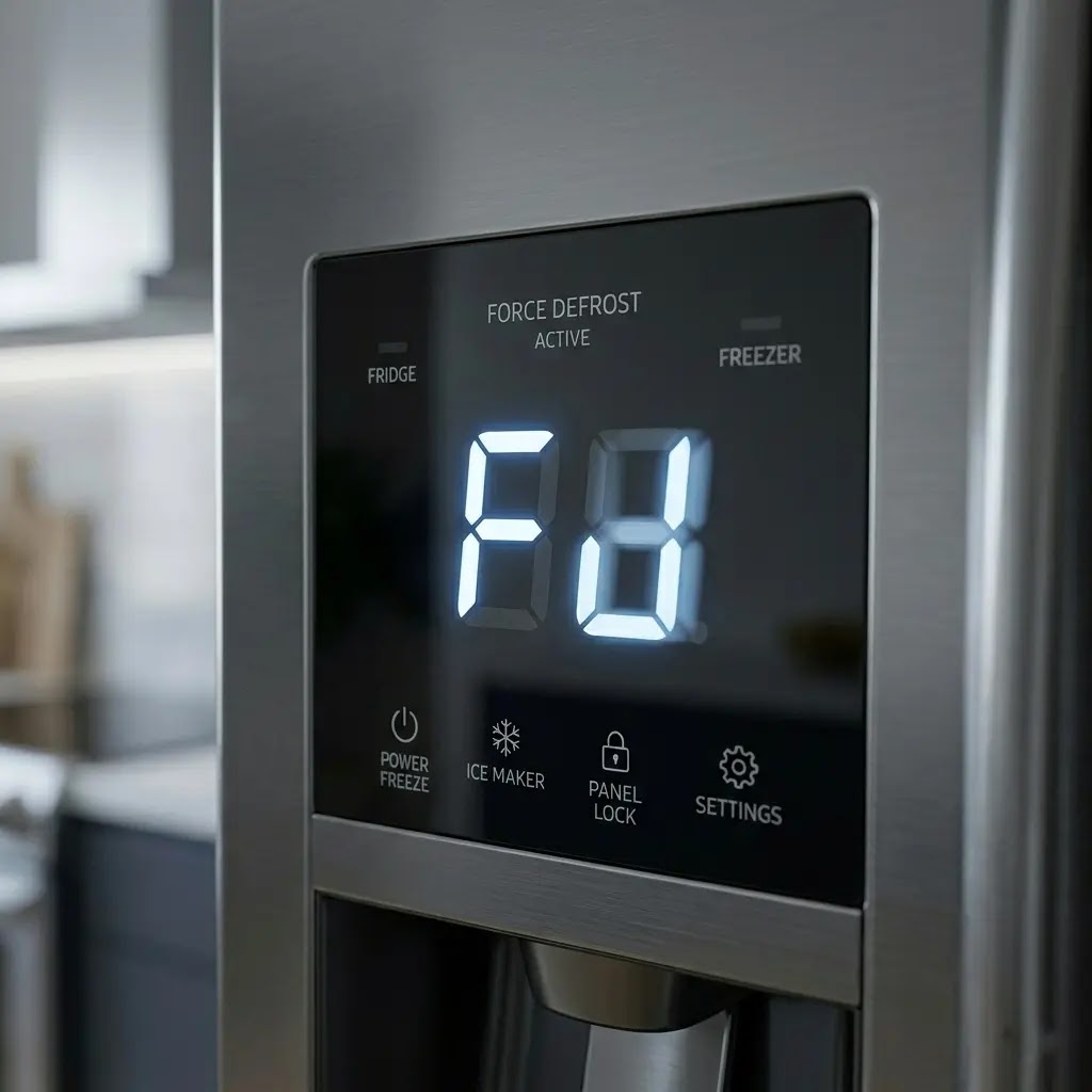 How to enter Force Defrost (Fd) mode on a Samsung refrigerator control panel.