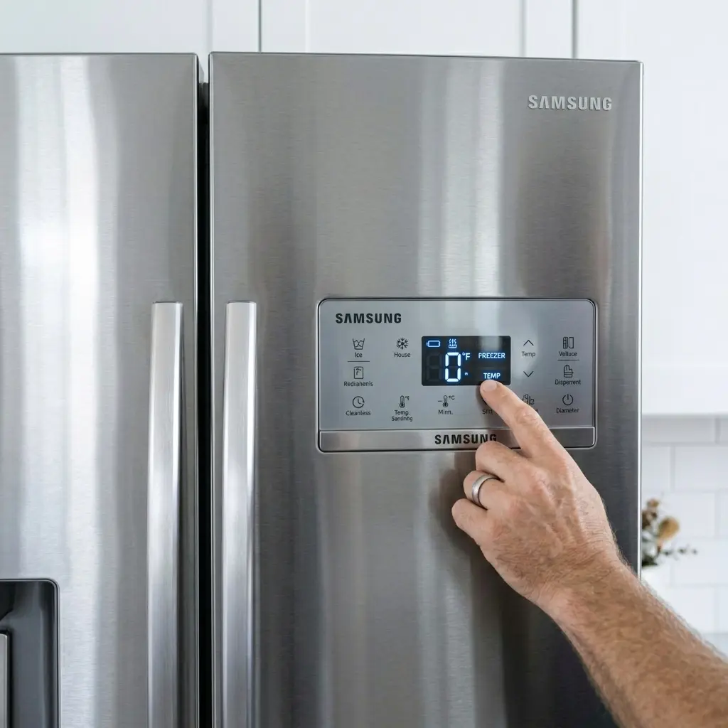 Resetting temperature on Samsung side-by-side refrigerator panel