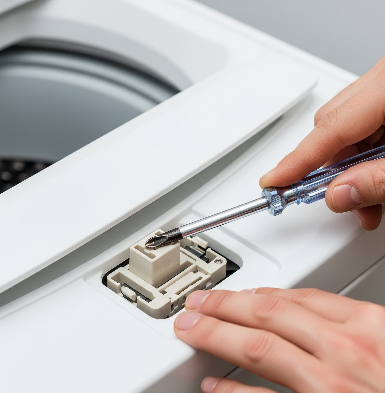 Testing the lid switch on a washing machine for drainage issues