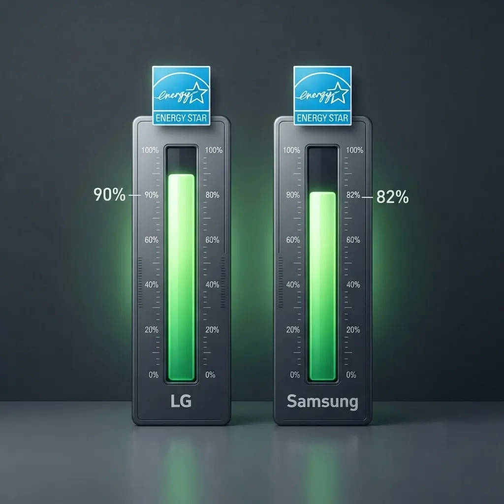 LG vs Samsung refrigerator energy efficiency comparison 2026 showing annual savings