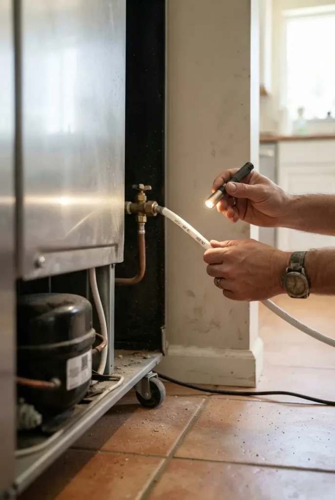 Checking Samsung refrigerator water line for 4E error