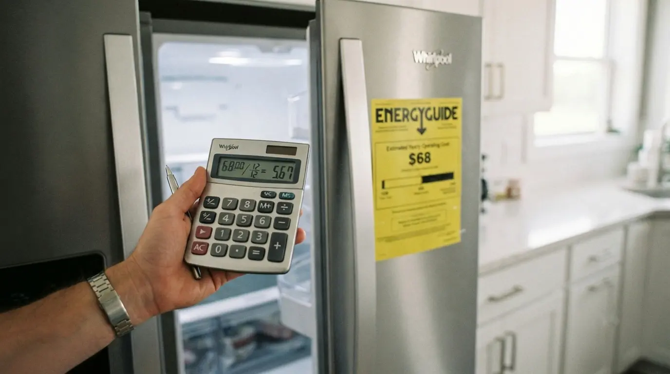 Calculating energy savings from a Whirlpool Energy Star refrigerator