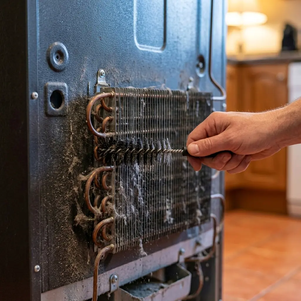 Cleaning condenser coils to fix LG refrigerator cooling issue