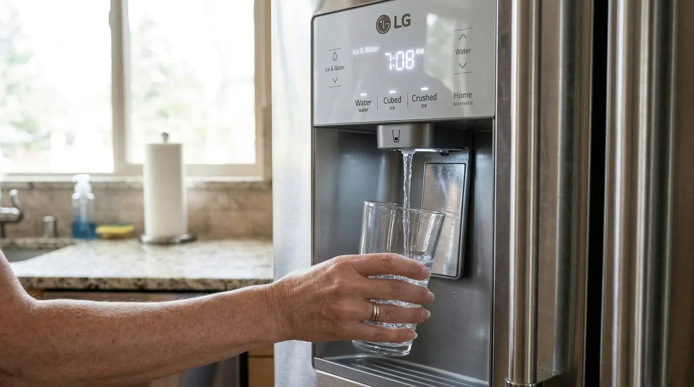 LG refrigerator water dispenser not working with slow water flow into a glass