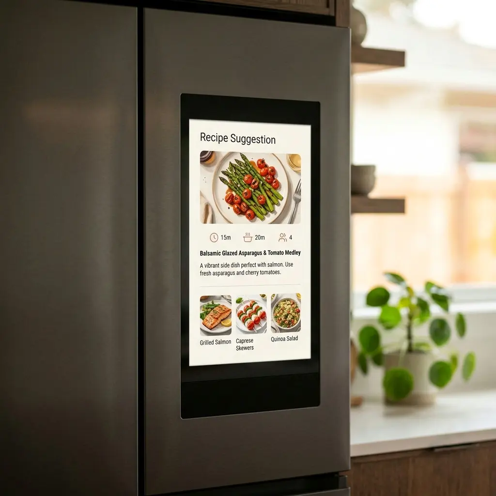 LG Signature refrigerator conversational AI display screen