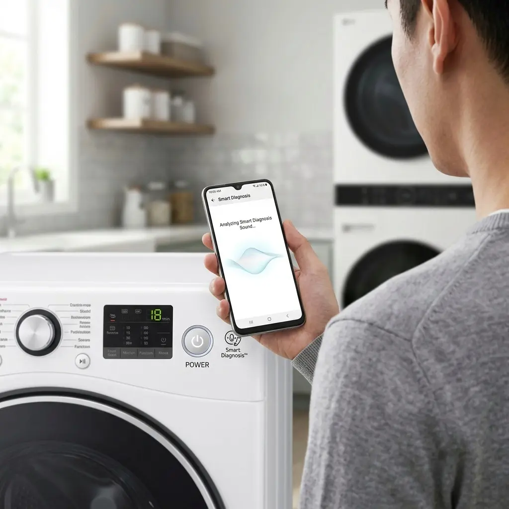 Using the LG ThinQ app for smart diagnosis of an OE error code