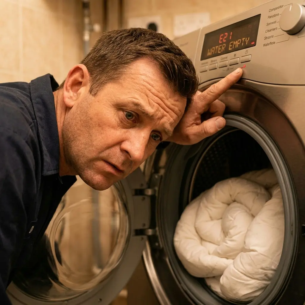 Person noticing burning smell near LG washing machine motor overheating fix guide 