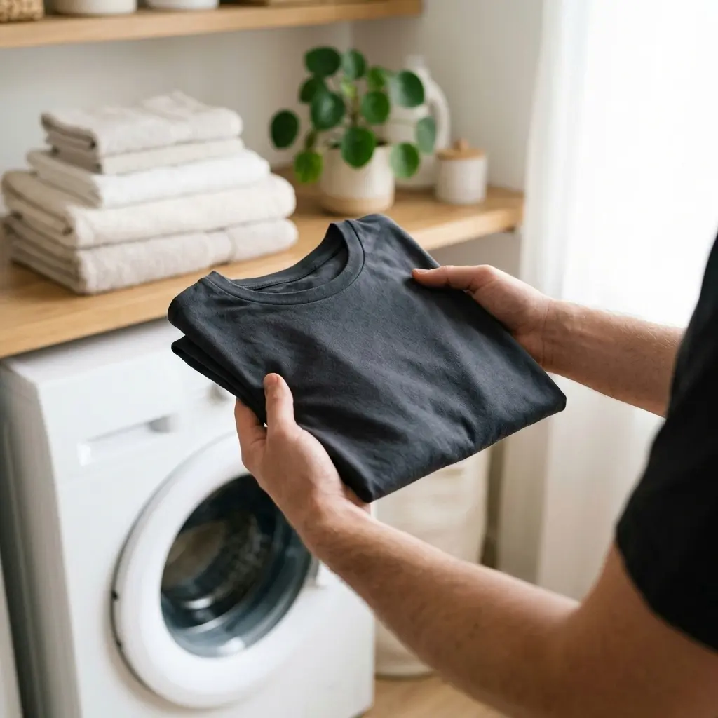 Clean dark shirt after fixing LG washer white residue issue