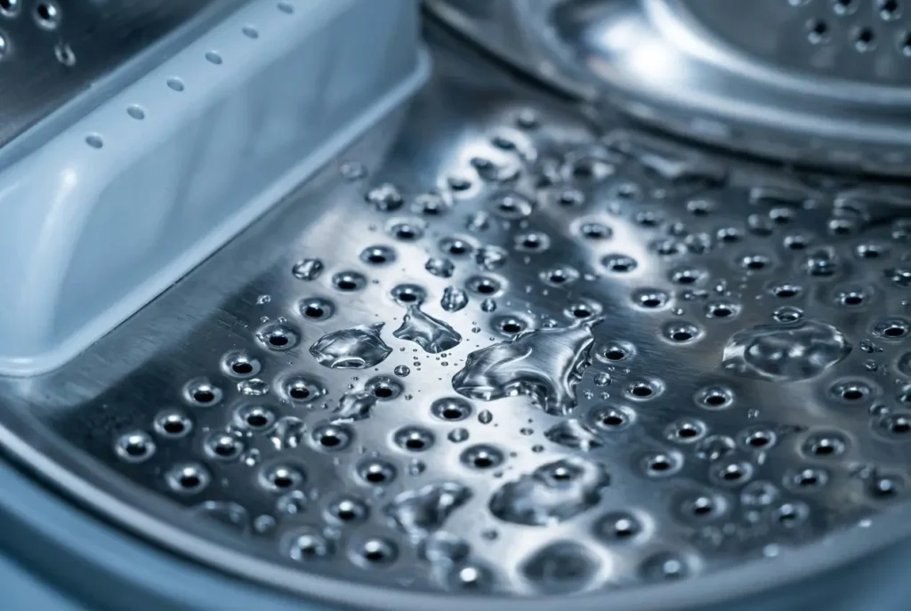 Close-up of washing machine drum showing reliable build quality