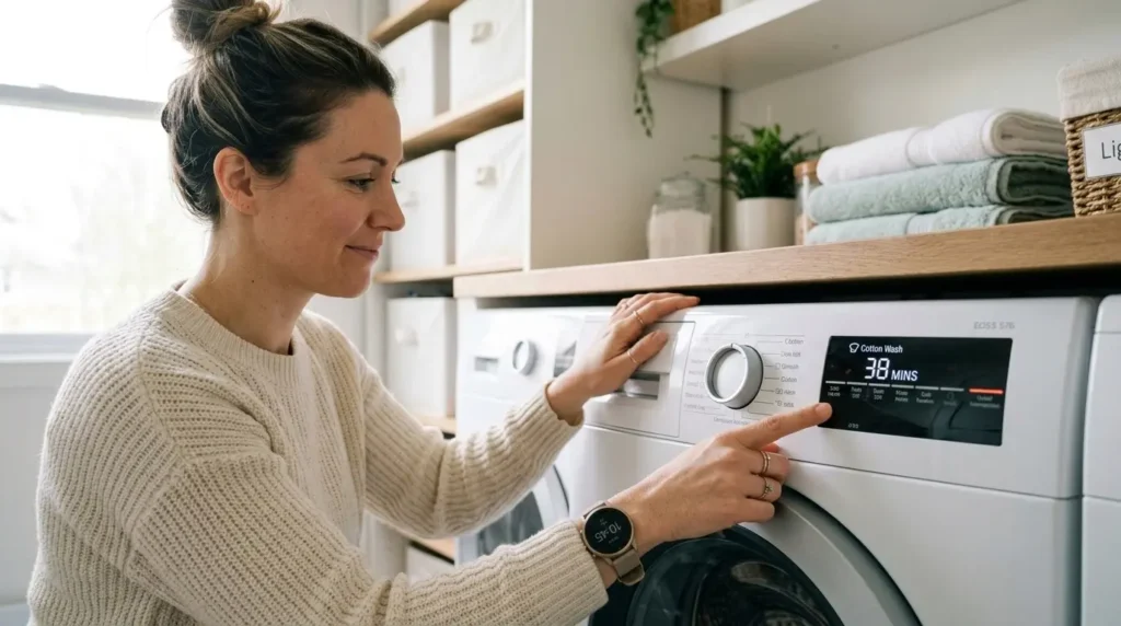 Checking LG TurboWash cycle time on the washing machine display