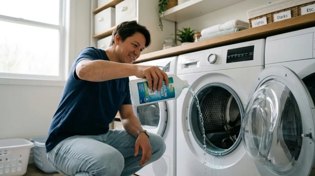 Descaling an LG washing machine to maintain TurboWash nozzle performance
