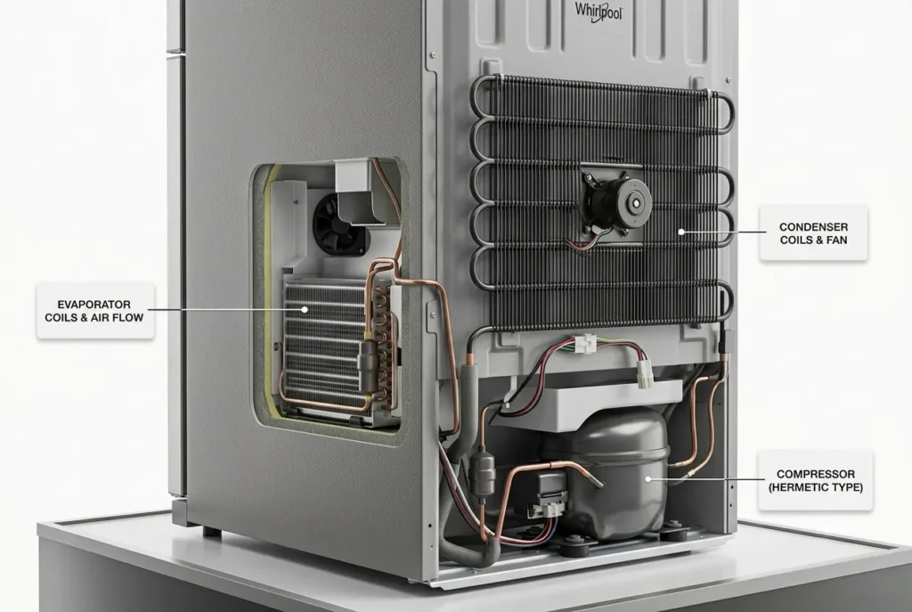 Sealed system components covered by Maytag's 10-year refrigerator warranty"