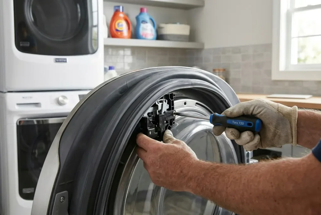 Replacing the door lock assembly on a Maytag front-load washer