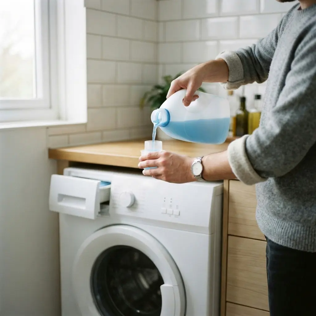 Measuring correct detergent dose for hard water wash cycle