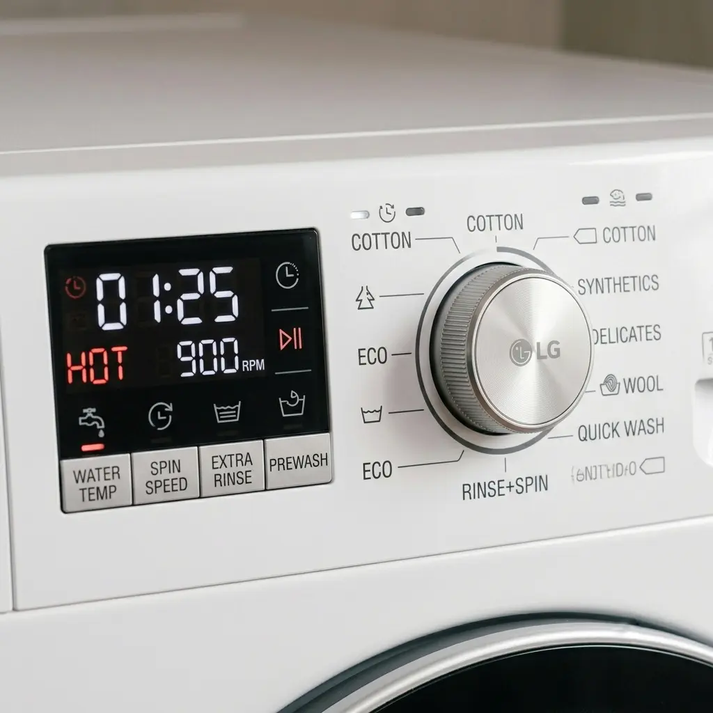 Washer control panel with cycle selection dial