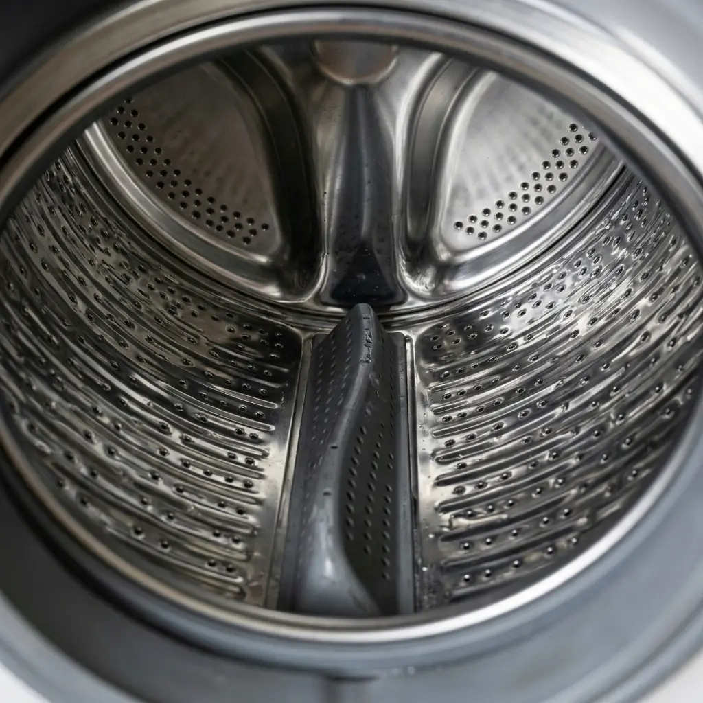 Close-up of WM4000 stainless steel drum interior