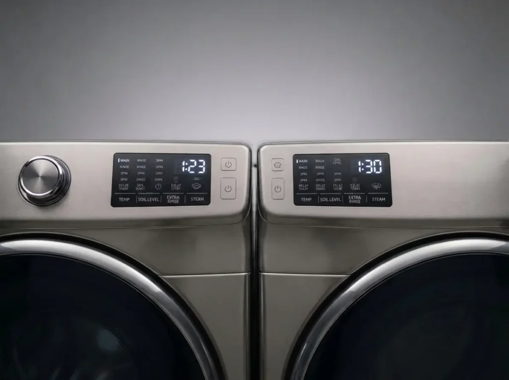 Two washer control panels compared side by side