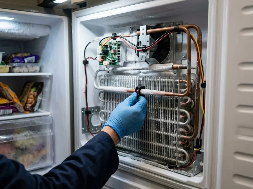 Removing the old defrost heater from the LG evaporator coil assembly