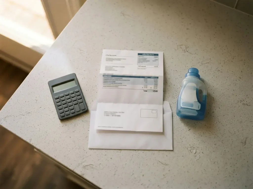 Calculating the total cost of ownership for a washing machine including bills and detergent