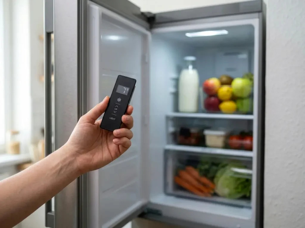 Hand holding a refrigerator touch pad control panel component